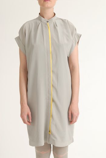 SS12 CREPE DE CHINE SHIRT DRESS - GREY
