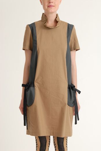 SS12 COTTON SATEEN POPPY DRESS - BROWN