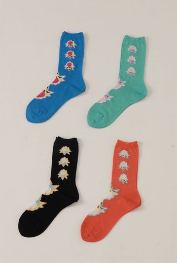 SS13 GEO FLOWER ANKLE SOCK
