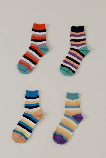 SS13 BOLD STRIPE ANKLE SOCKS
