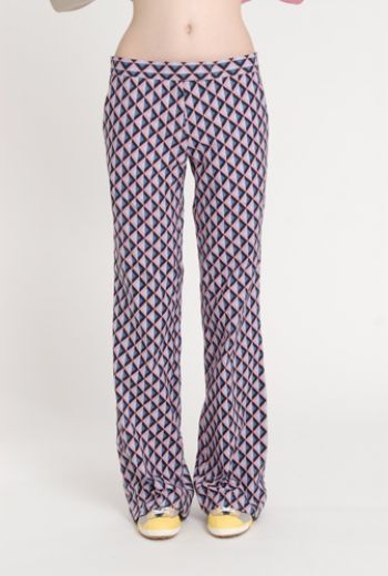 SS14 LIGHT ON LATTICE SEMI FLARE TROUSERS