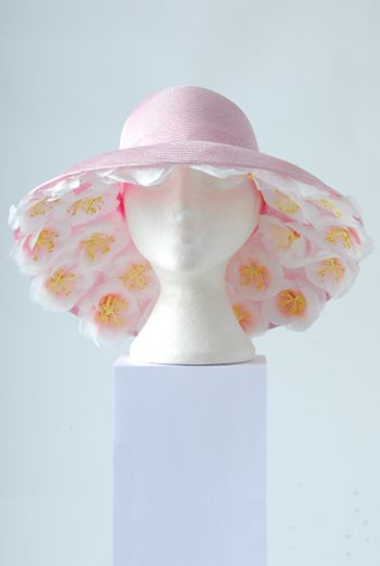 SS09 FLOWER LINED LADY HAT - PINK