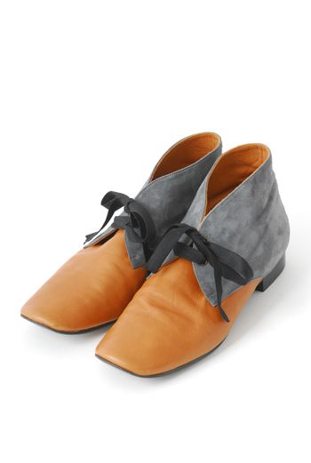 LEATHER SHORT BOOTS - Eley Kishimoto :  tan dresses boots shoes