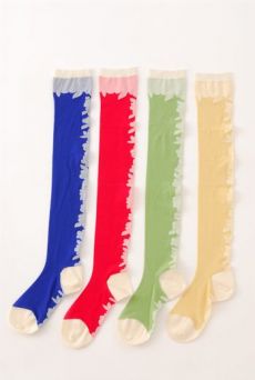 SS10 SHADOW FLOWER KNEE HIGH SOCKS