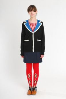 AW10/11 WOOL TWILL PARALLEL SKIRT - NAVY - Other Image