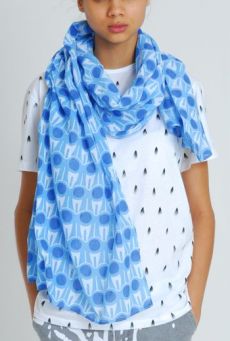 SS11 GRAPHIC-A-RUFFLE UNISEX SKINNY SCARF - BLUE