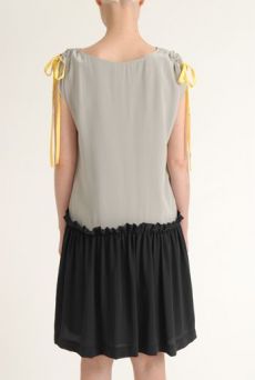 SS12 CREPE DE CHINE NARCISUS DRESS - GREY - Other Image