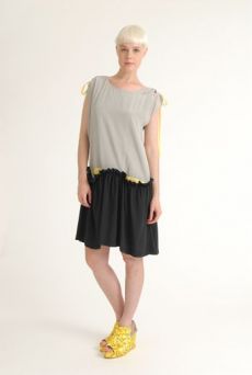 SS12 CREPE DE CHINE NARCISUS DRESS - GREY - Other Image