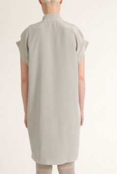 SS12 CREPE DE CHINE SHIRT DRESS - GREY - Other Image