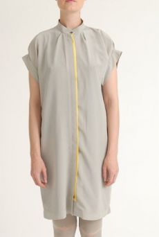 SS12 CREPE DE CHINE SHIRT DRESS - GREY