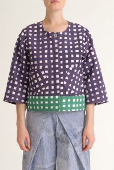 SS12 LAZY GRID LAZY JACKET - PURPLE
