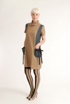 SS12 COTTON SATEEN POPPY DRESS - BROWN - Other Image