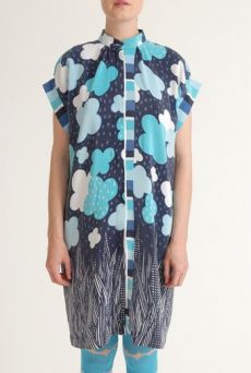 SS12 TOY TOWN BLUES PLACEMENT SHIRT DRESS - TURQUOISE