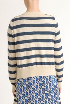 SS12 STRIPED CARDIGAN - NAVY - Other Image
