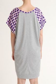 SS12 RAVIOLI CHECK COMBI DRESS - PURPLE - Other Image