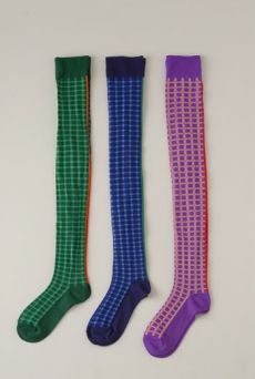 SS12 GINGHAM CHECK OVER KNEE SOCKS - VARIOUS
