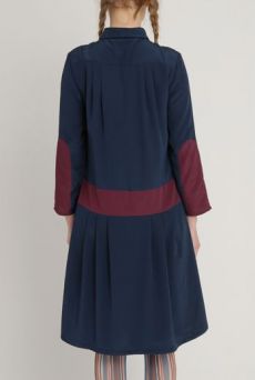 AW1213 CREPE DE CHINE LOYAL DRESS - SLATE - Other Image