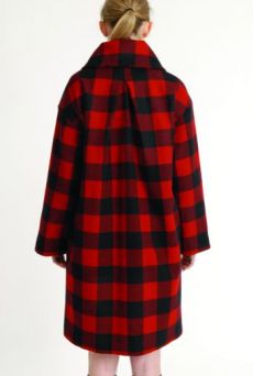AW1314 WOOL CHECK RUFFLE COLLAR COAT - Other Image