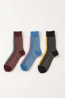 AW1314 CHECKERBOARD ANKLE SOCKS