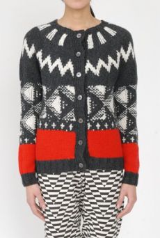 AW15 EKxERIBE LIGHT ON LATTICE CARDIGAN