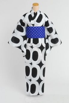 WOMEN'S YUKATA & OBI - BLACK/BLACK - Other Image